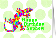 Nephew Happy Birthday Rainbow Salamander card