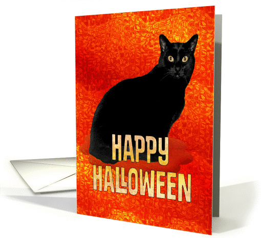 Happy Halloween Black Cat card (471047)