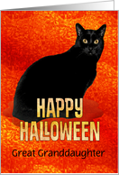 Happy Halloween Great Granddaughter Black Cat card