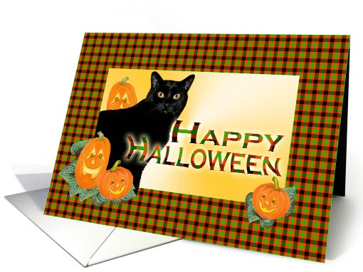 Happy Halloween Black Cat card (473599)