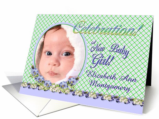Girl Birth Announcement Photo Card Flower Garden card (475212)