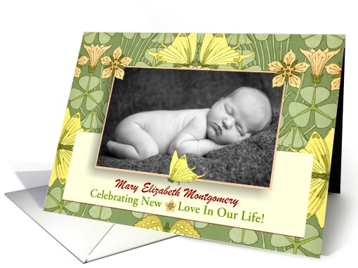 Birth Announcement Photo Card Cheerful Butterflies card (475230)