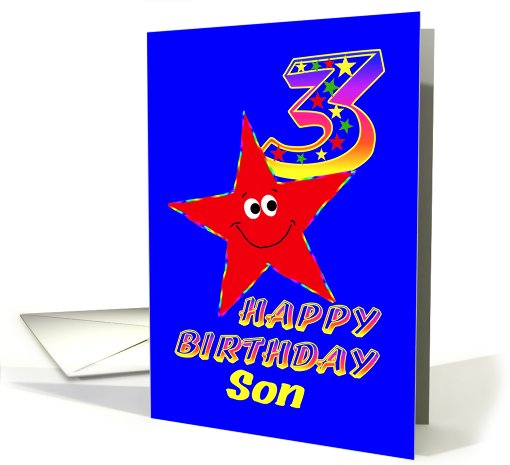 Happy 3rd Birthday Son card (479086)