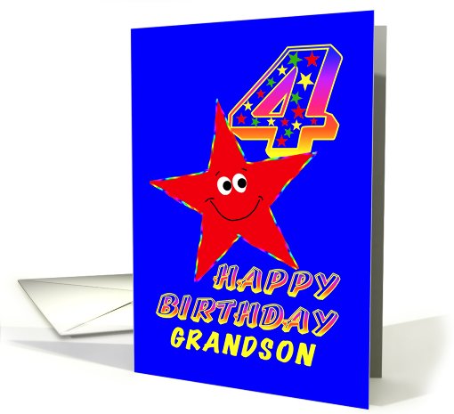 Happy 4th Birthday Grandson card (479399)