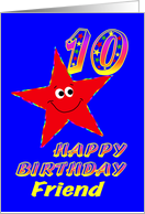 Friend 10th Birthday Star card
