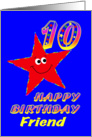 Friend 10th Birthday Star card