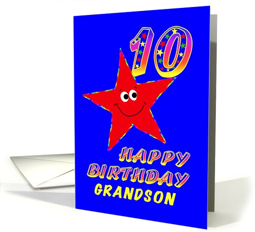 Grandson 10th Birthday Star card (483400)