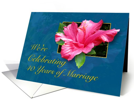 40th Anniversary Party Invitation - Hibiscus card (487968)
