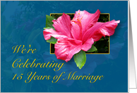 15th Anniversary Party Invitation - Hibiscus card