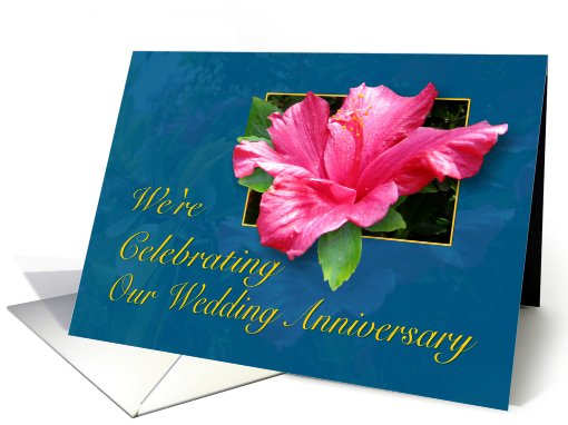 Anniversary Party Invitation - Hibiscus card (488002)