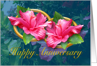 Happy Anniversary Rings- Hibiscus card