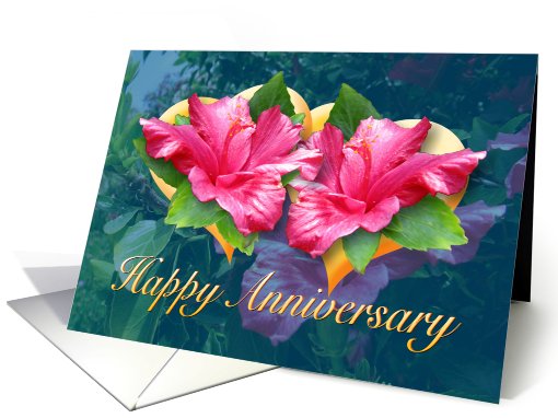 Happy Anniversary Hearts- Hibiscus card (488272)