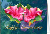Happy Anniversary Hearts- Hibiscus card