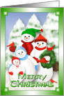 Merry Christmas Snowman Family Fun Card