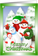 Snowman Family Fun From Our House to Your House Card