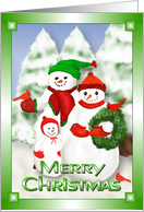 Snowman Christmas Family Fun Across the Miles card