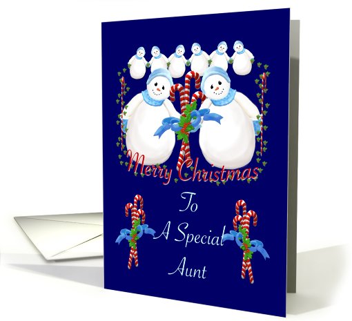 Christmas Snowmen for Aunt card (519380)