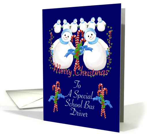 Christmas Snowmen for School Bus Driver card (522309)