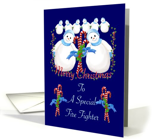 Christmas Snowmen for Fire Fighter card (522385)