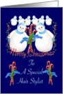 Christmas Snowmen for Hair Stylist card