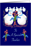 Christmas Snowmen for Teacher card