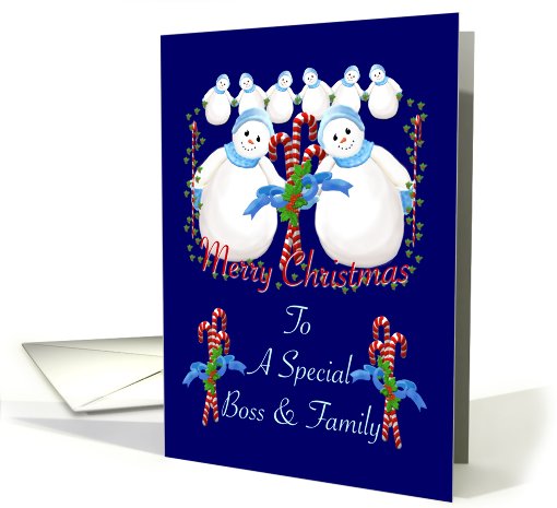 Christmas Snowmen for Boss and Family card (522553)