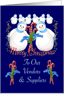Snowmen Merry Christmas for Business Suppliers card