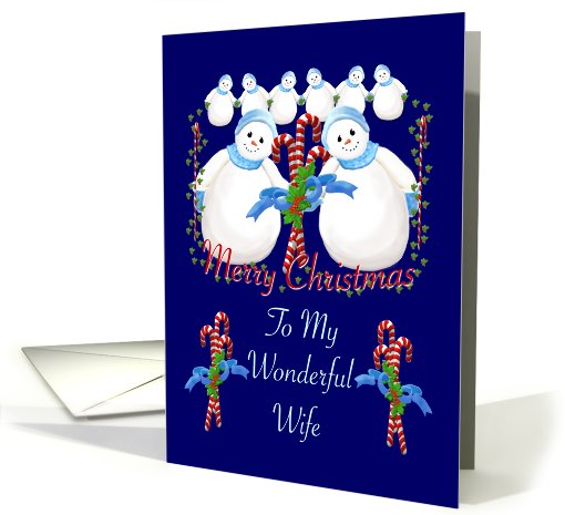 Snowmen Merry Christmas for Wife card (522571)