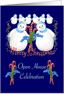 Snowmen Christmas Open House Invitation card