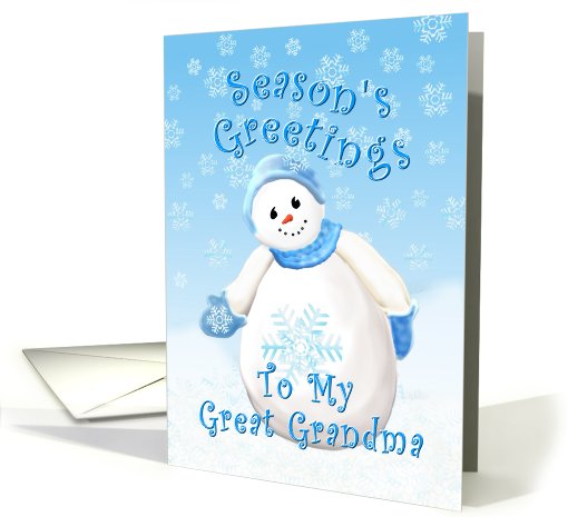 Christmas Greetings for Great Grandma card (528484)