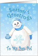 Christmas Greetings for Pen Pal card