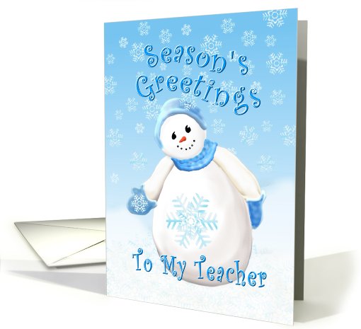 Christmas Greetings for Teacher card (529097)