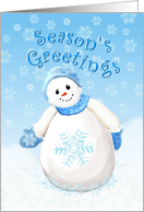 Snowman Christmas Season’s Greeting card