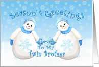 Merry Christmas Snowmen for Twin Brother card