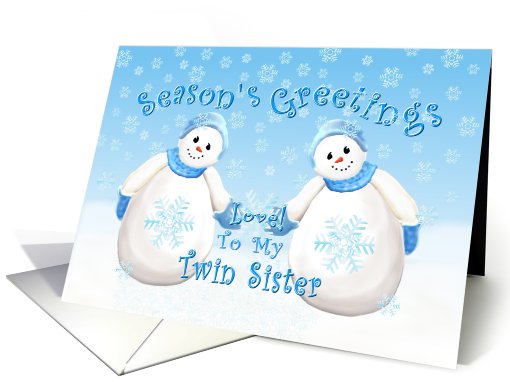 Merry Christmas Snowmen for Twin Sister card (529303)