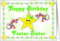 Happy Birthday Foster Sister for Girl Child card