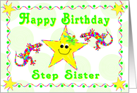 Happy Birthday Step Sister for Girl Child card