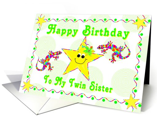 Happy Birthday Twin Sister for Girl Child card (530857)