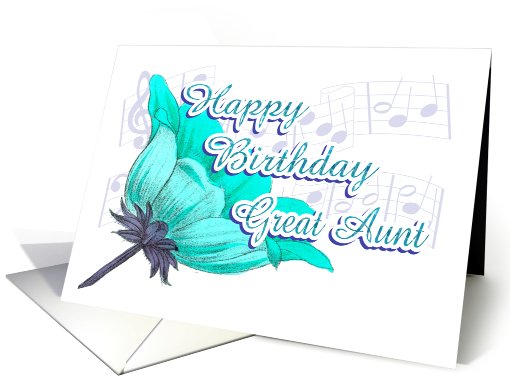 Musical Birthday Wishes for Great Aunt card (530867)