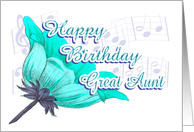 Musical Birthday Wishes for Great Aunt card