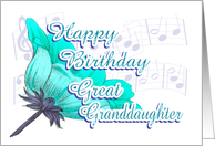 Musical Birthday Wishes for Great Granddaughter card