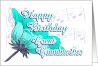 Musical Birthday Wishes for Great Grandmother card