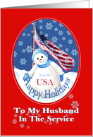 Patriotic Christmas Greeting for Husband card