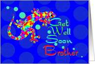Get Well Soon Brother - Rainbow Salamander card