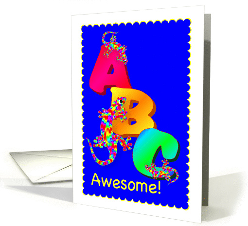 Encouragement for School Children Rainbow Salamander card (531783)