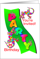 3rd Birthday Party Invitation card