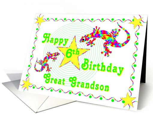 Happy 6th Birthday Great Grandson card (533051)