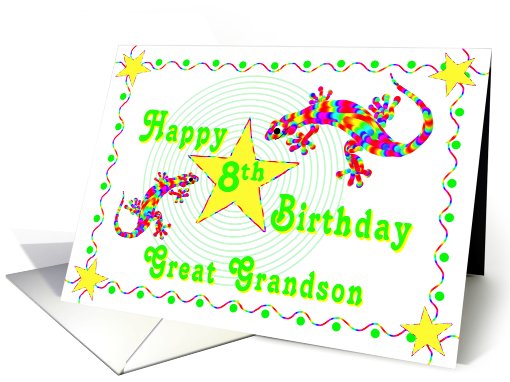 Happy 8th Birthday Great Grandson card (533053)