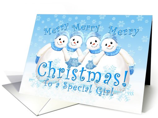 Merry Christmas Snowmen for Special Girl card (533086)