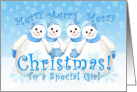 Merry Christmas Snowmen for Special Girl card